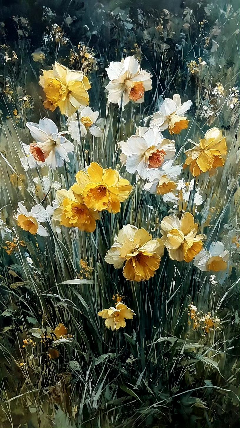 作者用细腻的笔触描绘了各种色彩盛开的花朵,展现了春天百花齐放的