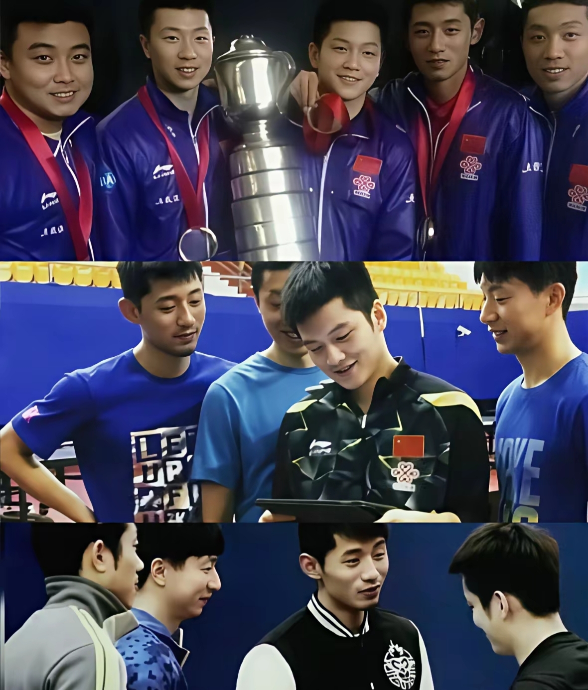 张继科直播晒出樊振东亲签球拍,国乒三剑客全员集齐同款