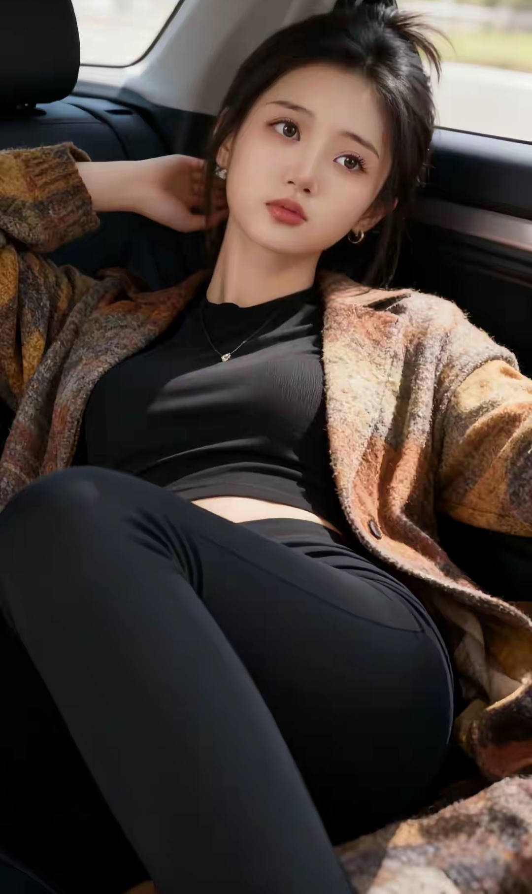 嘿,今天坐车又拍了几张自拍照,感觉自己美美哒!