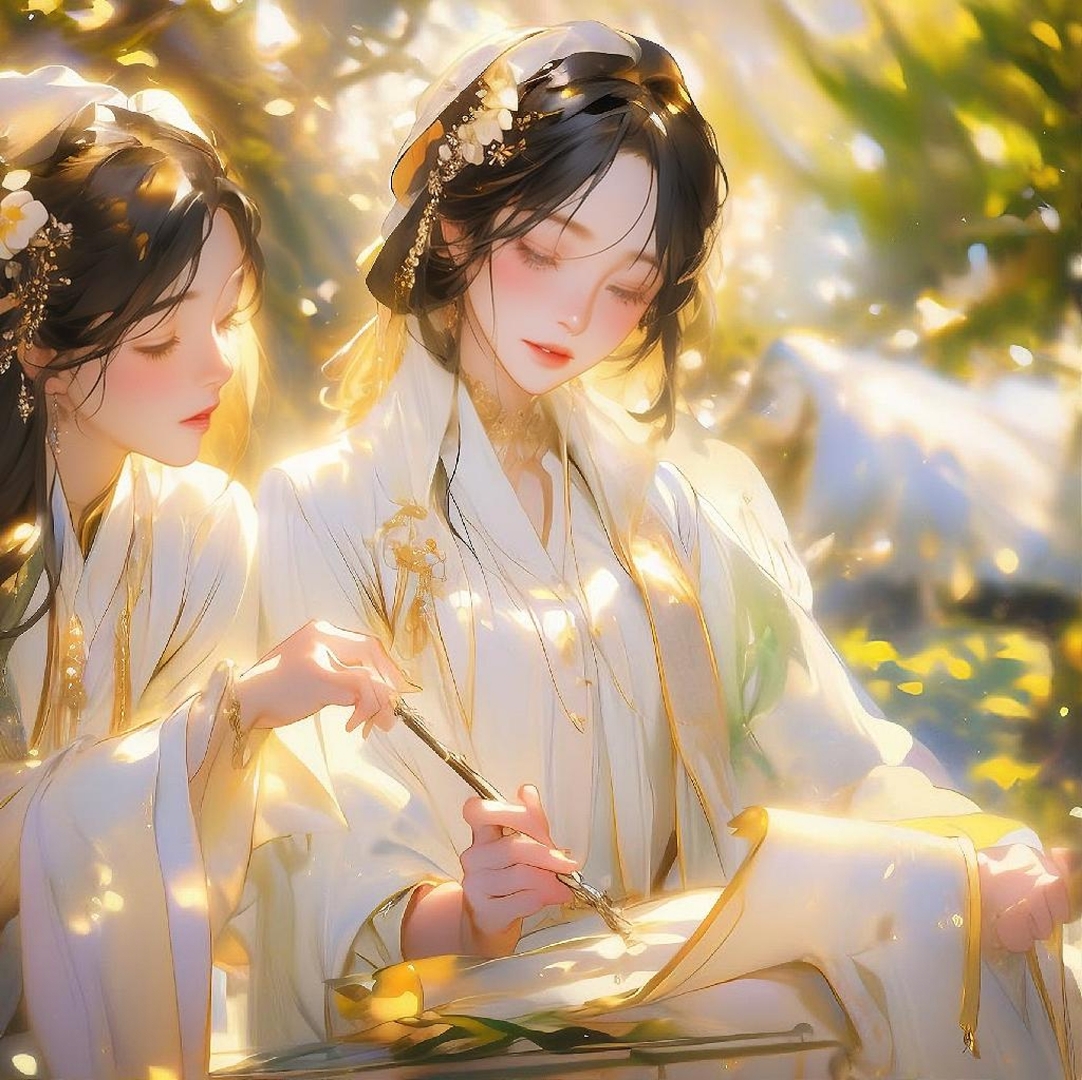 两张全网独一无二女生真人古风闺蜜头像吖