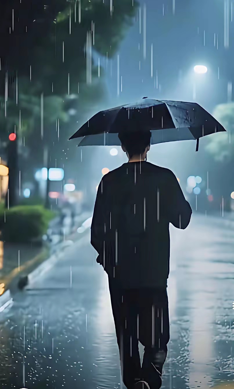 在雨中背影图片男人独自撑伞淋雨图片雨中男人伤感图片大全伤感图片男