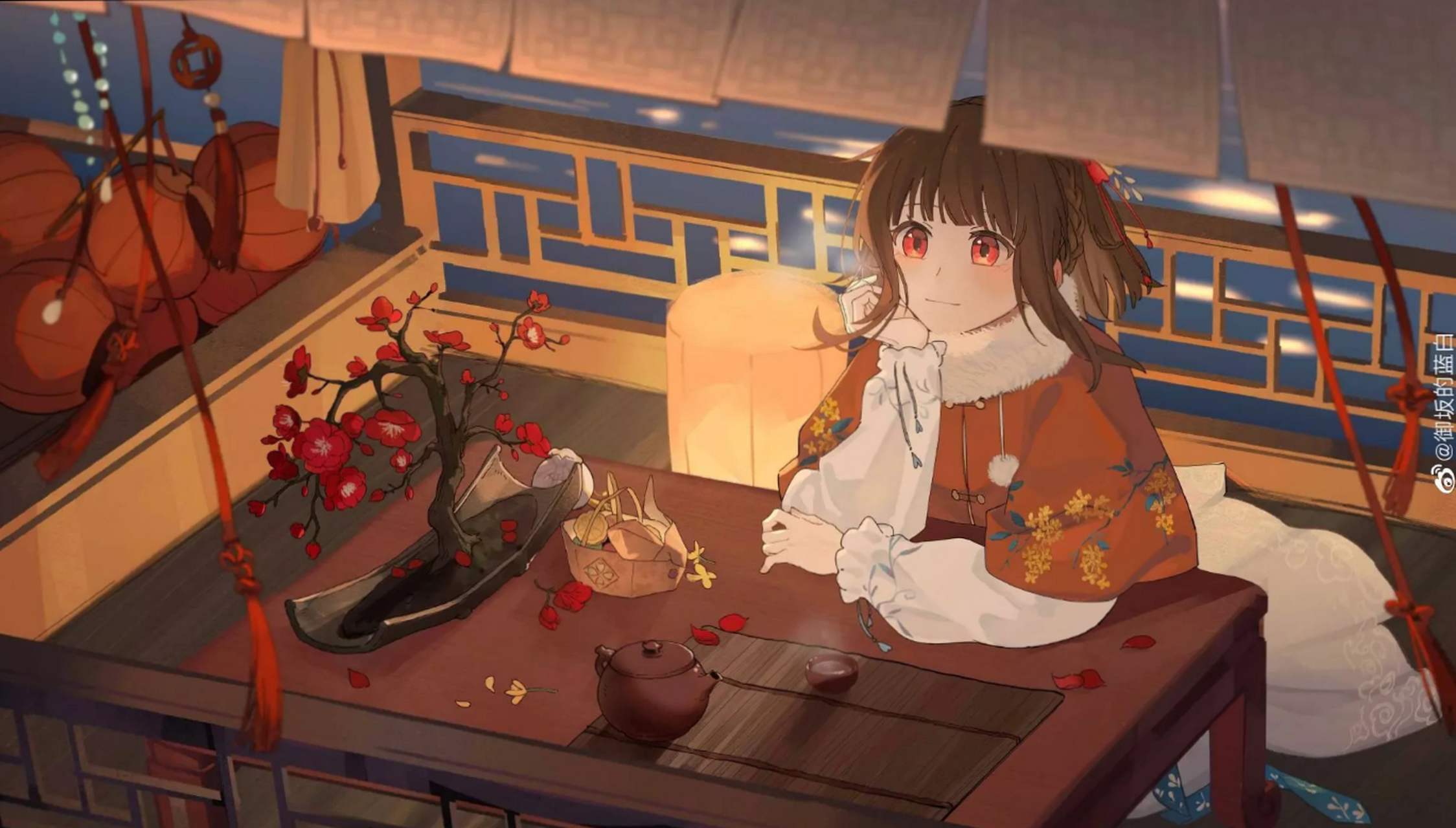 动漫古代文学少女,新春 #动漫壁纸