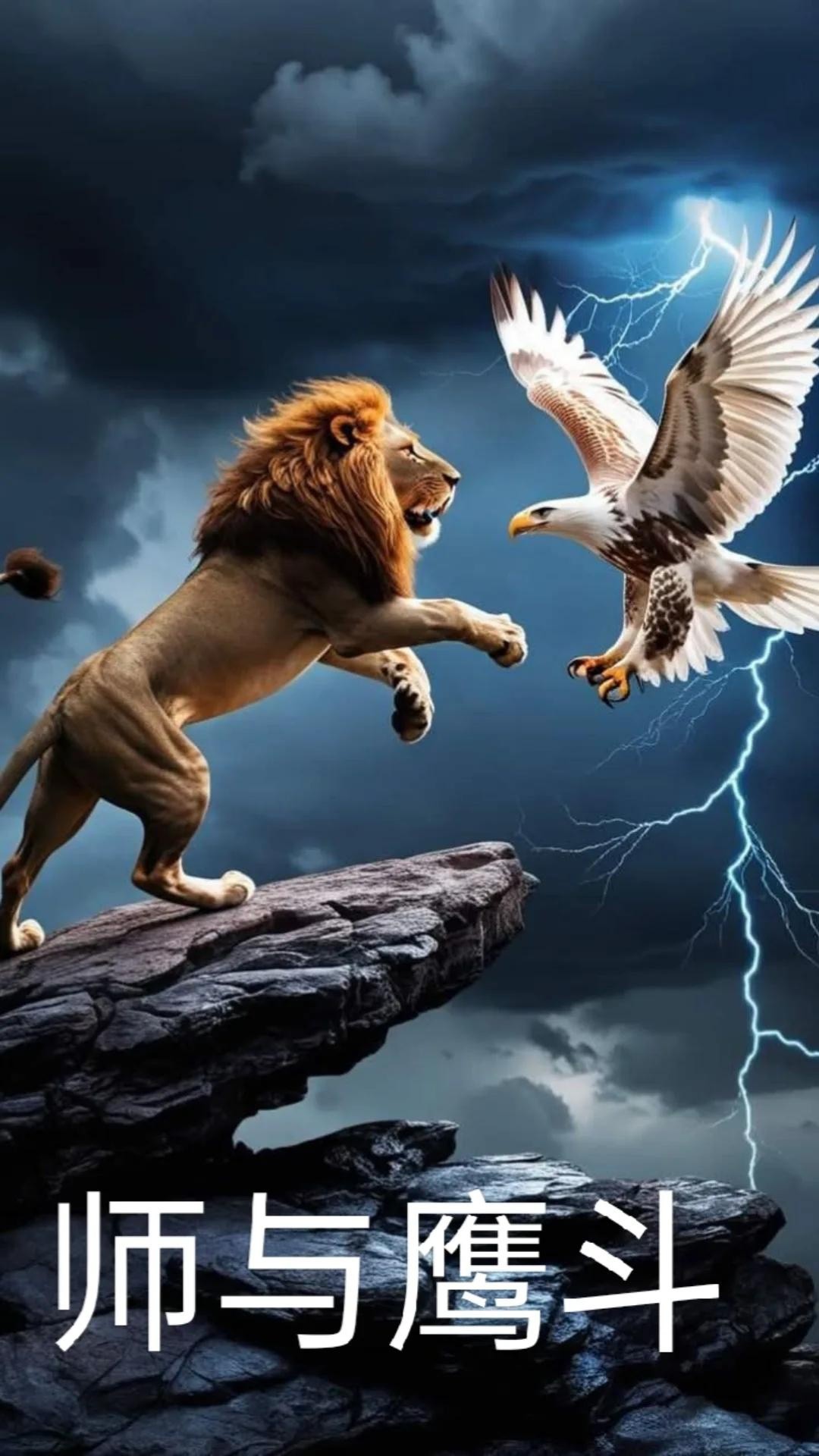 狮子与鹰的勇气对决,我的百度记忆里,永远的震撼瞬间!#我的百度记忆