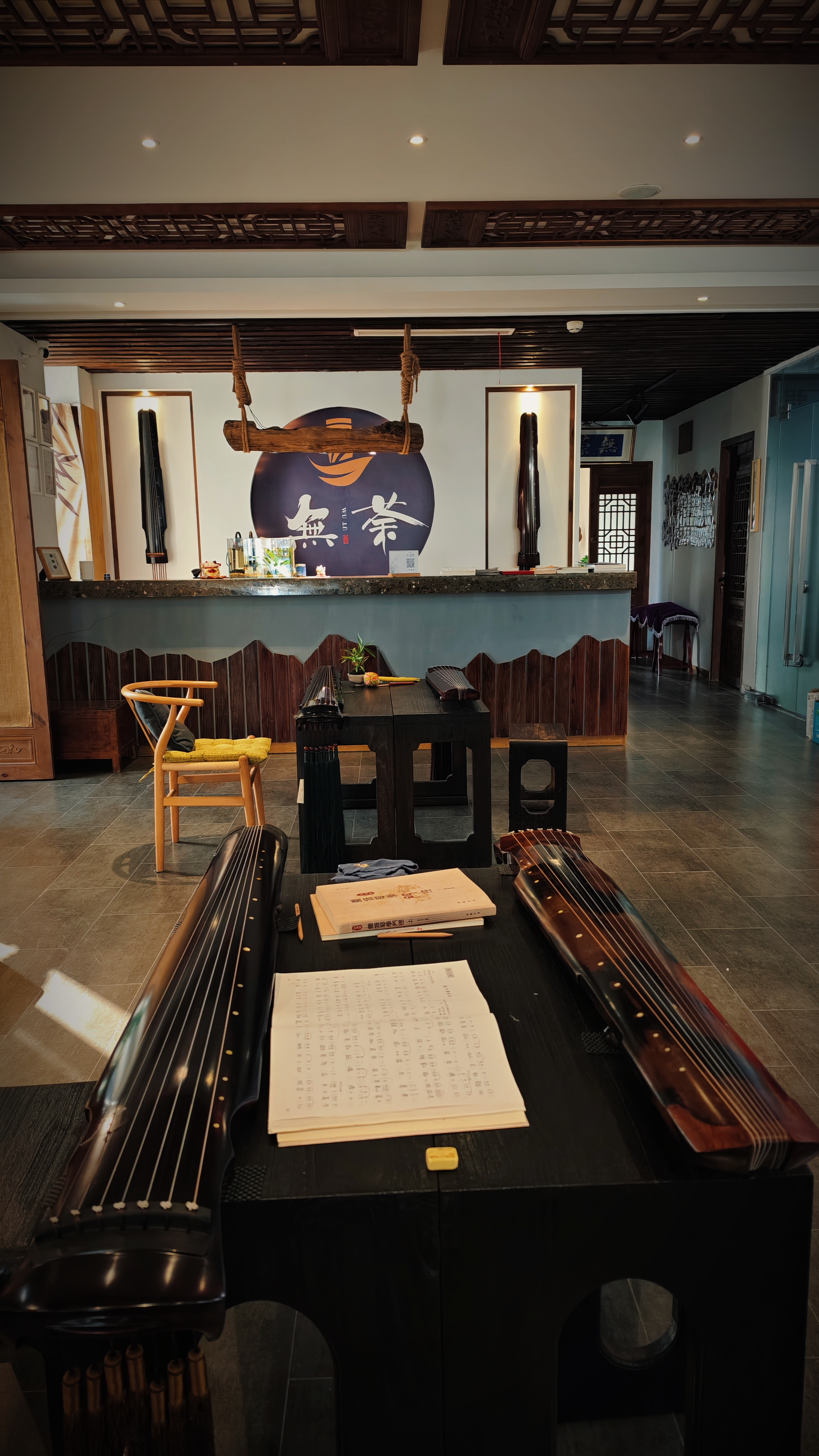 环境清净室内古琴体验馆古琴工作室意向图茶室古琴古琴馆装修猛头