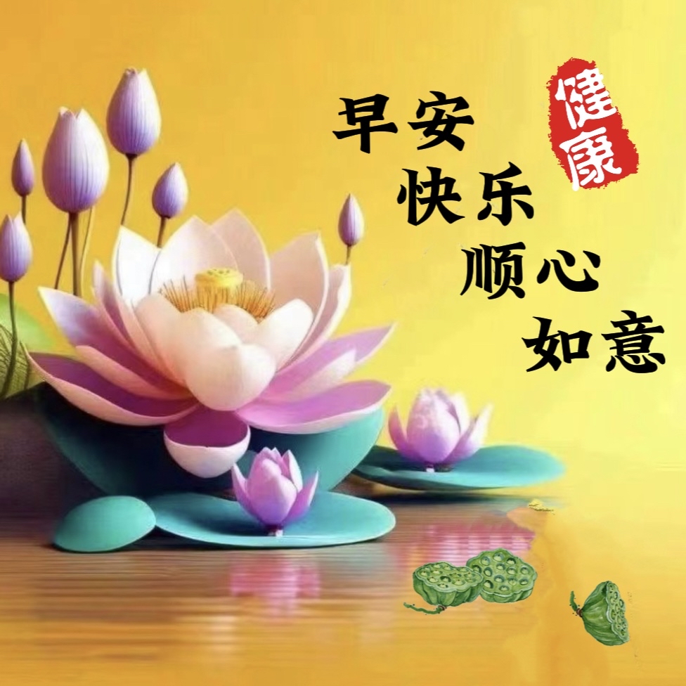 早安吉祥莲花图片图片