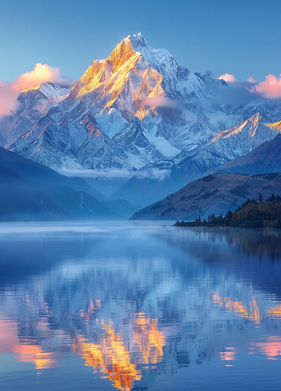 雪山之巅,白雪皑皑,仿佛是一座银色的宫殿,庄严而神秘