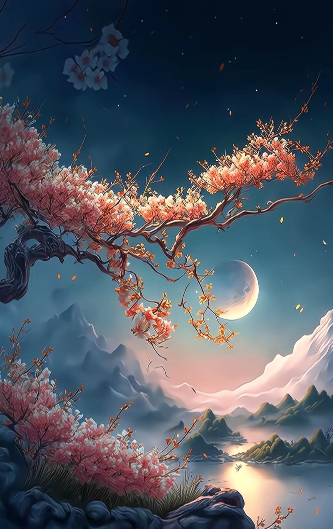 月光空灵,梅花含香.