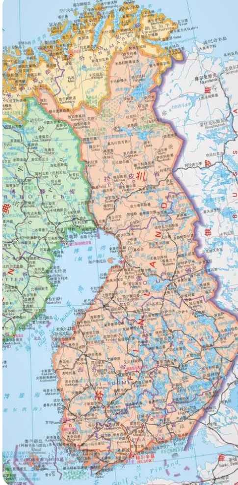 地理# 北欧国家芬兰:首都赫尔辛基,位于欧洲北部.