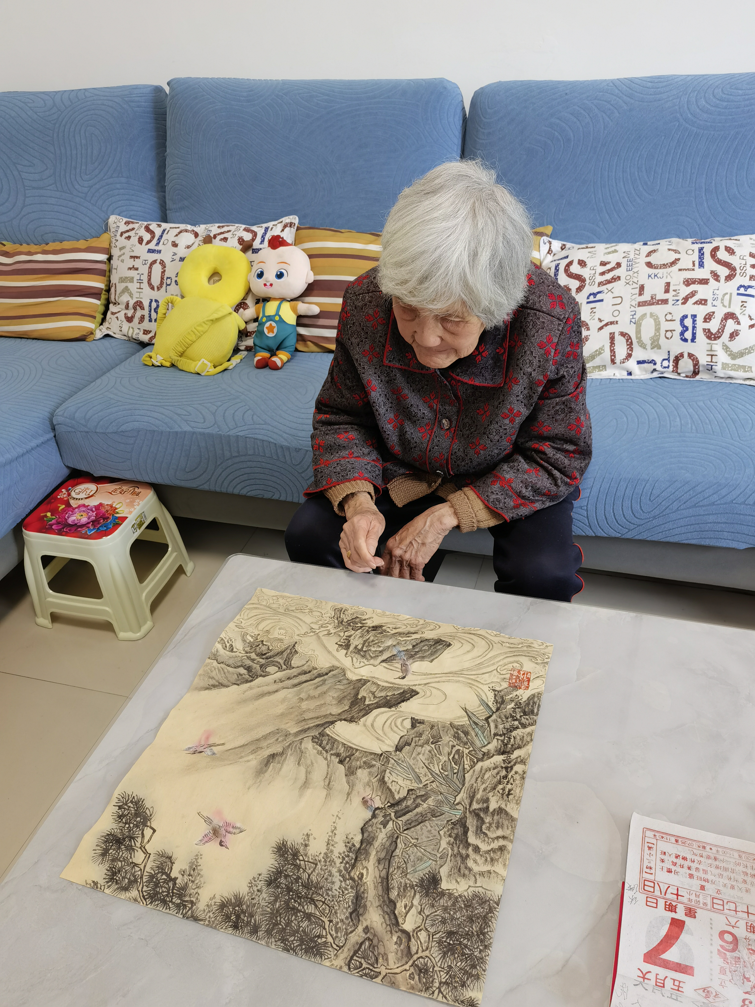 刘鸿信的山水画,耄耋之年的母亲看了爱不释手,赞不绝口[强][强][强]