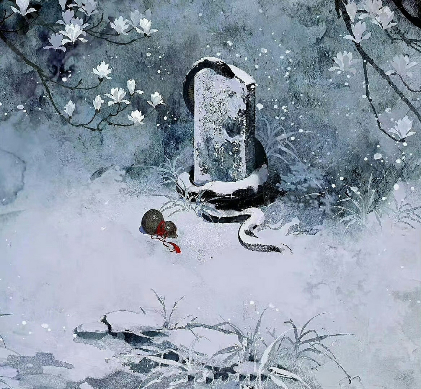 谁说蛇是没有感情的动物--《遇蛇》  图片来自网络,非原创