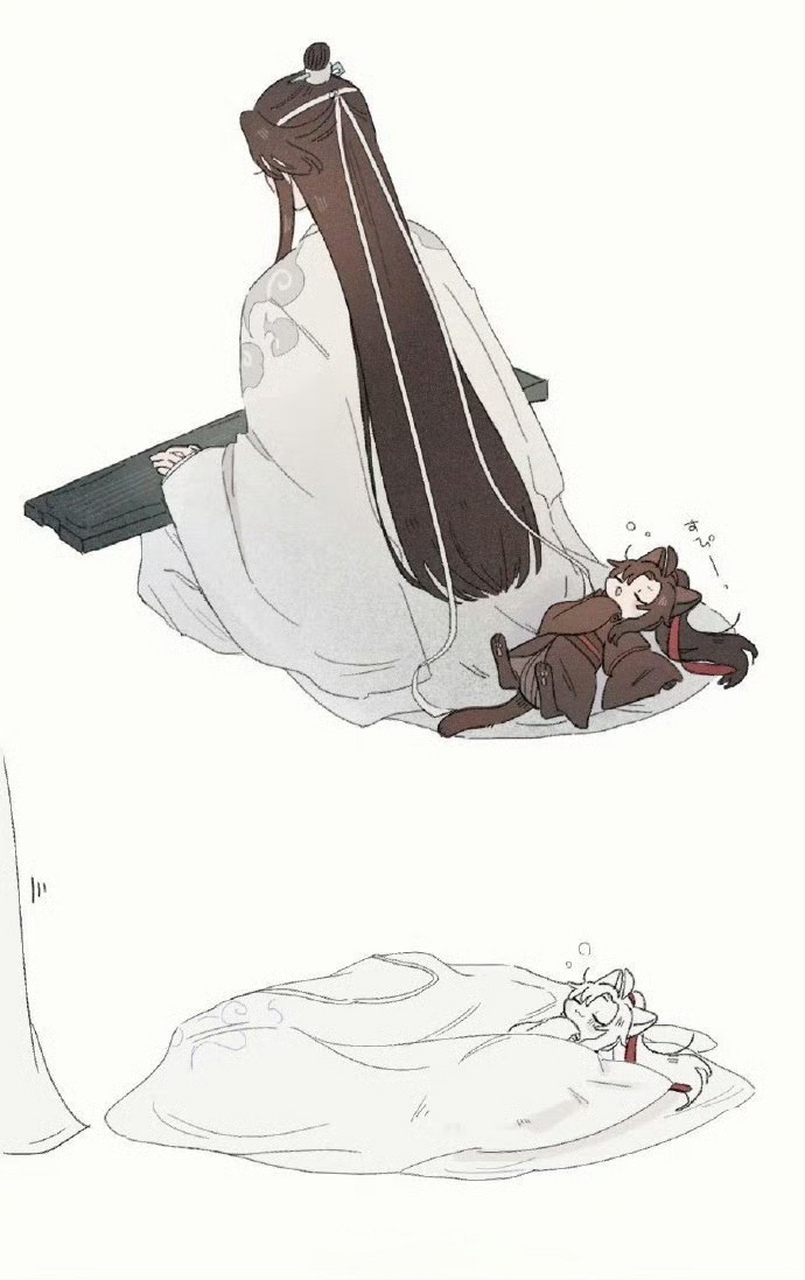 魔道祖师##魔道祖师忘羡#  听着蓝湛的琴声,羡