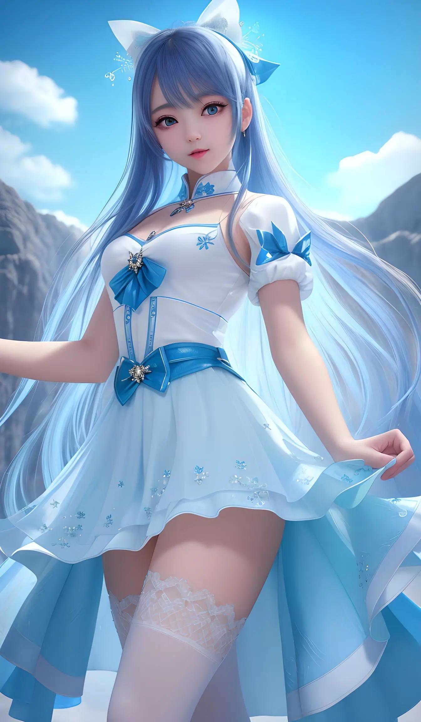 蓝色动漫系美女壁纸蓝色动漫系美女壁纸,清新梦幻,美不胜收.