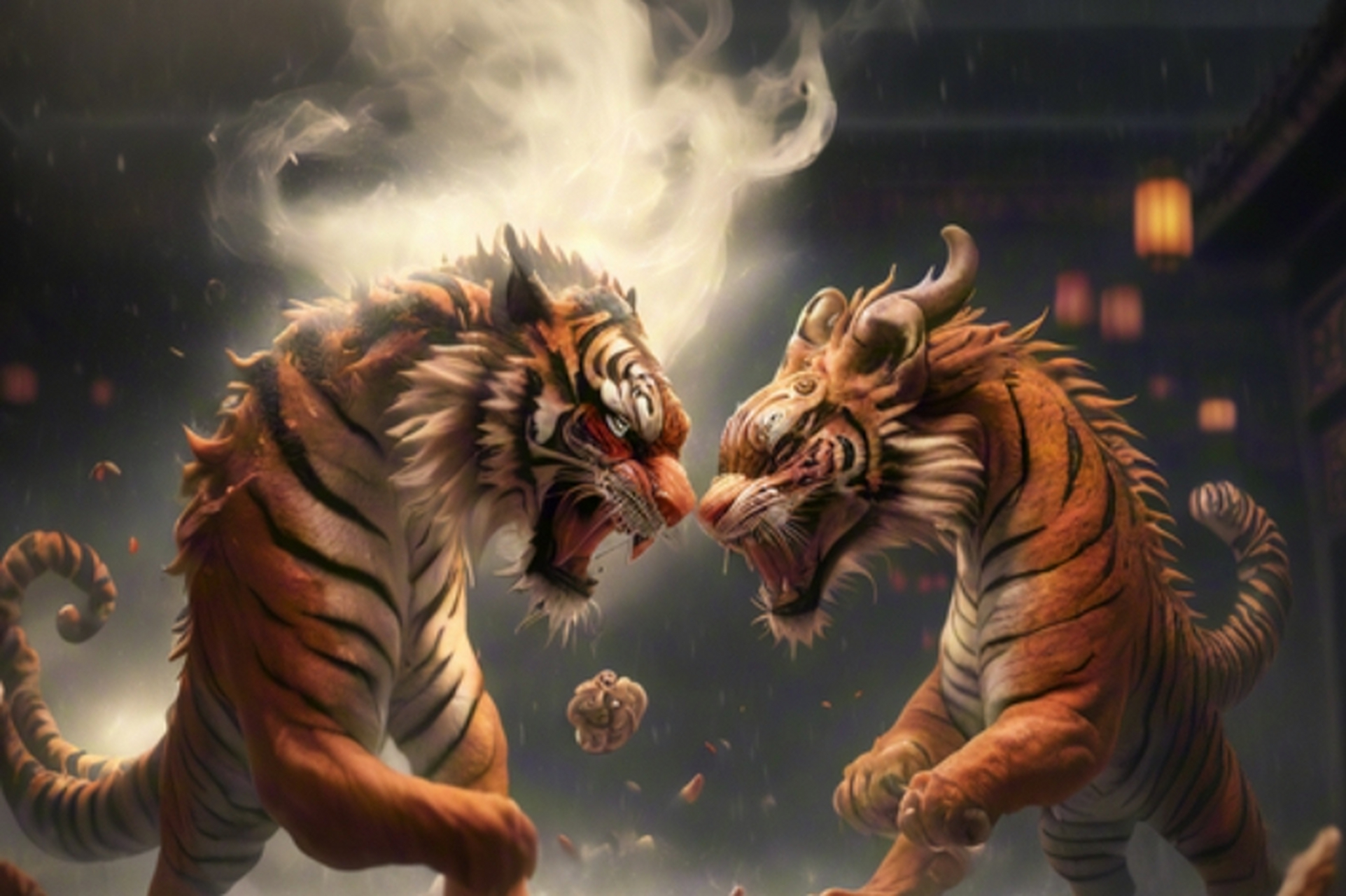 2024新春展望#龙和老虎打架是一个具有象征意义和寓