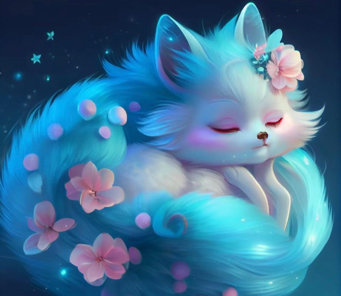 梦幻狐狸,蓝色的,我的头像都是在这里面选的,你们猜猜是哪张?