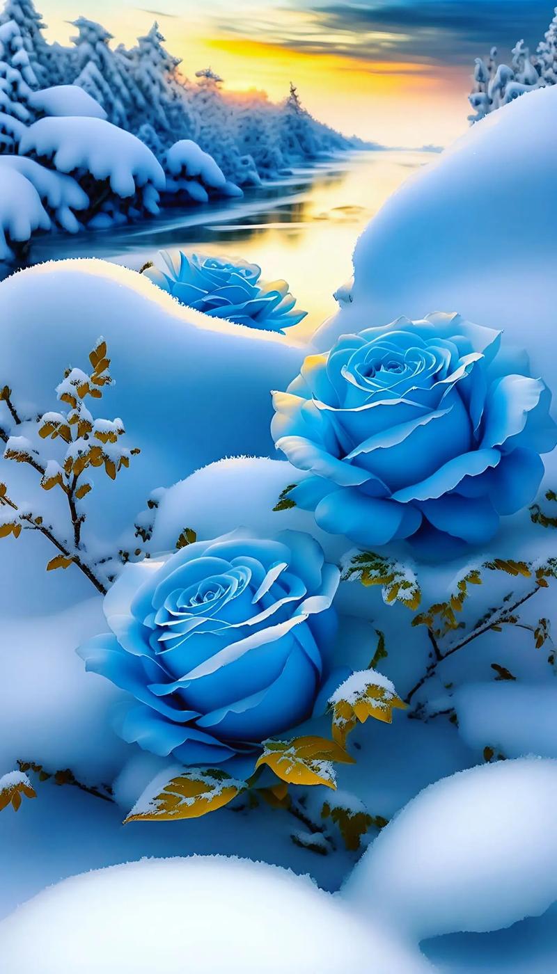 这 主送的蓝玫瑰花太美了吧,大雪中更显浪漫,我要是有这样的礼物该多
