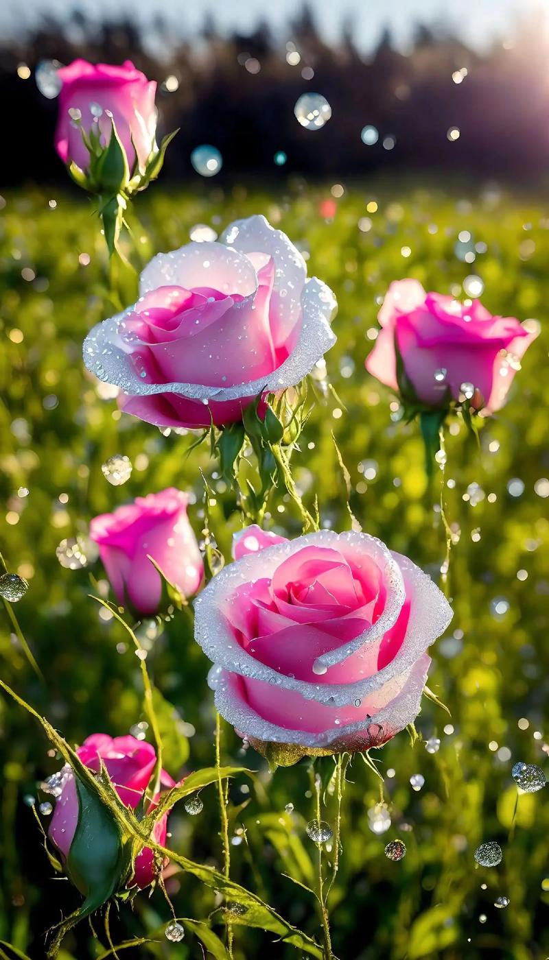 图片分享,雨后的玫瑰园,花儿朵朵清新迷人