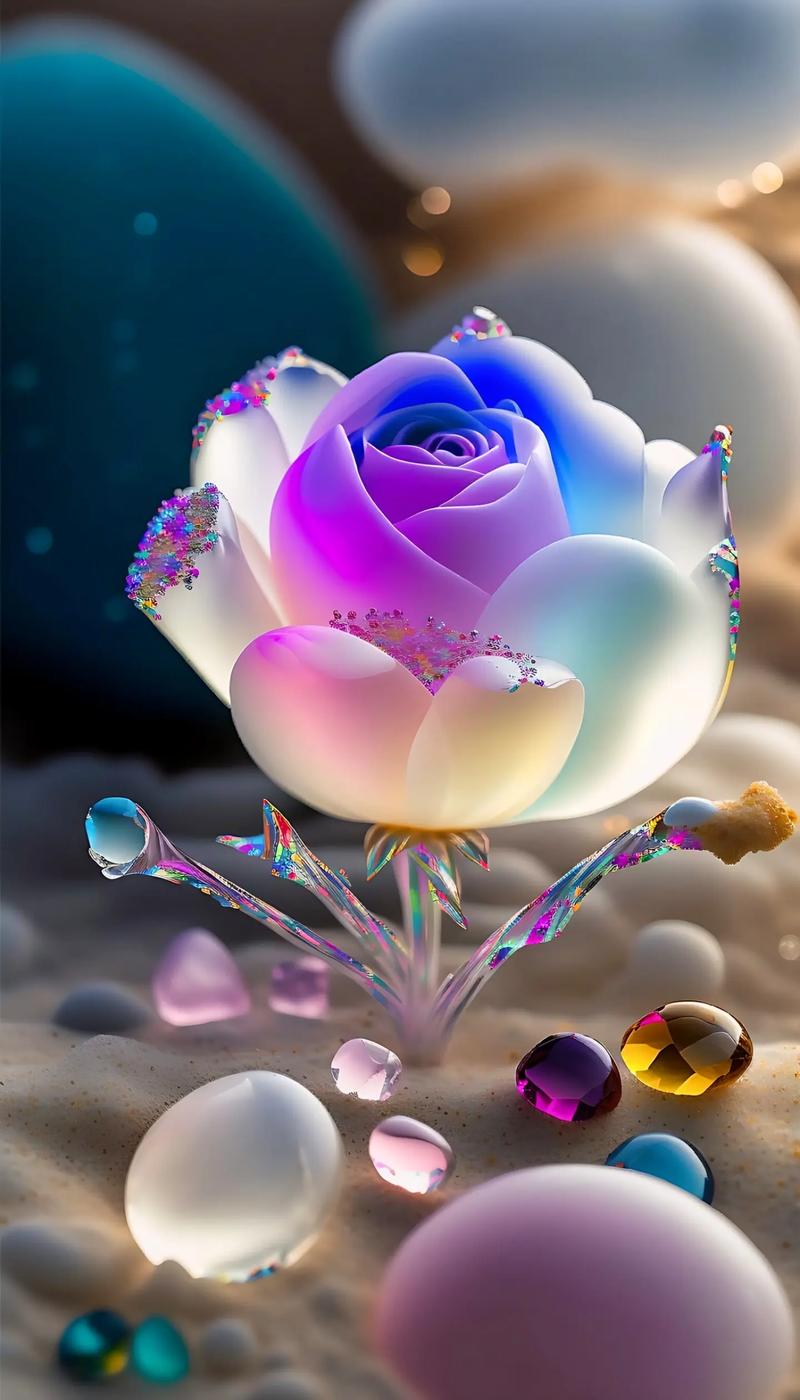 哇,这朵玫瑰花也太梦幻了吧!太漂亮了