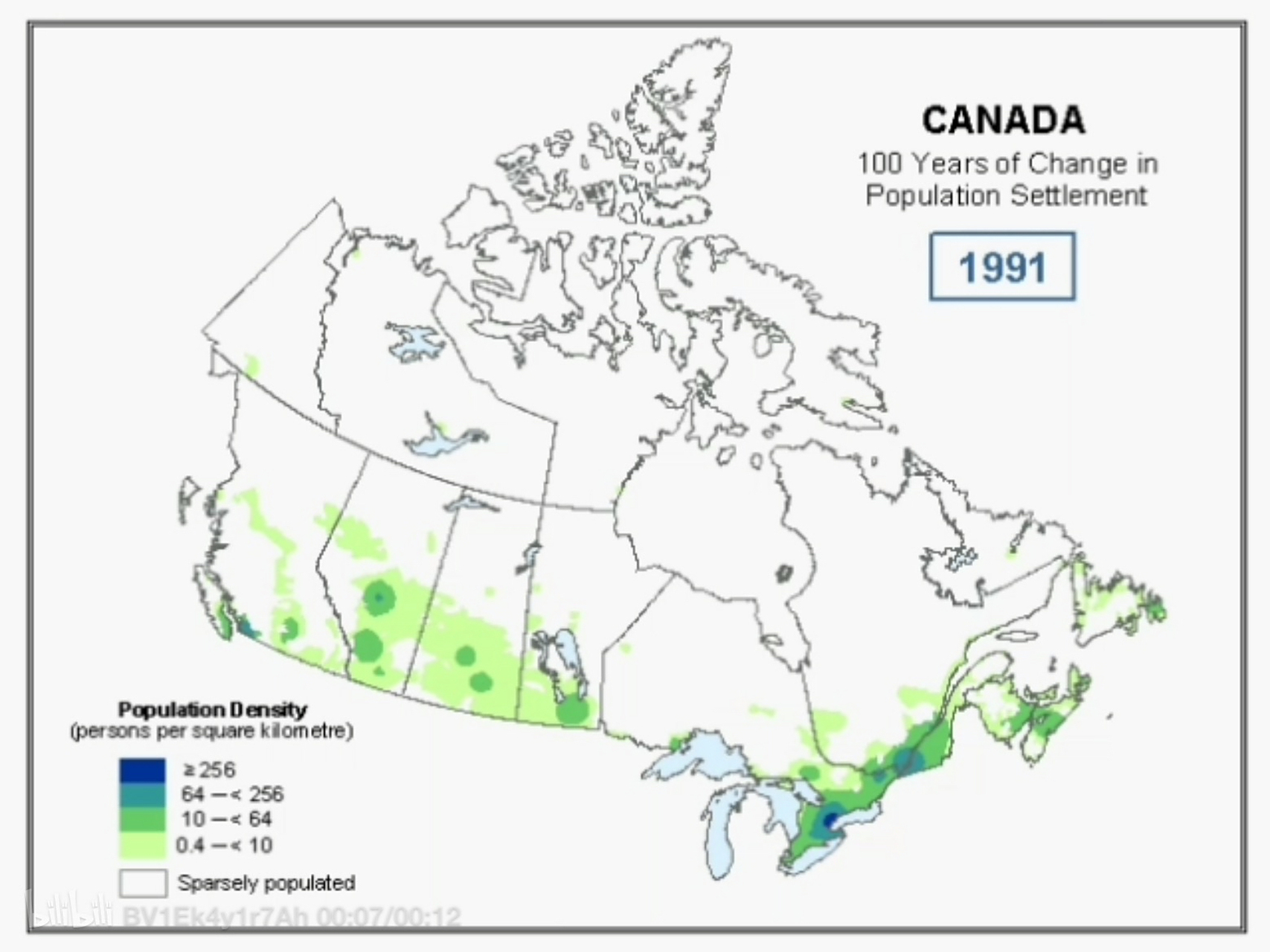 加拿大人口密度变化2