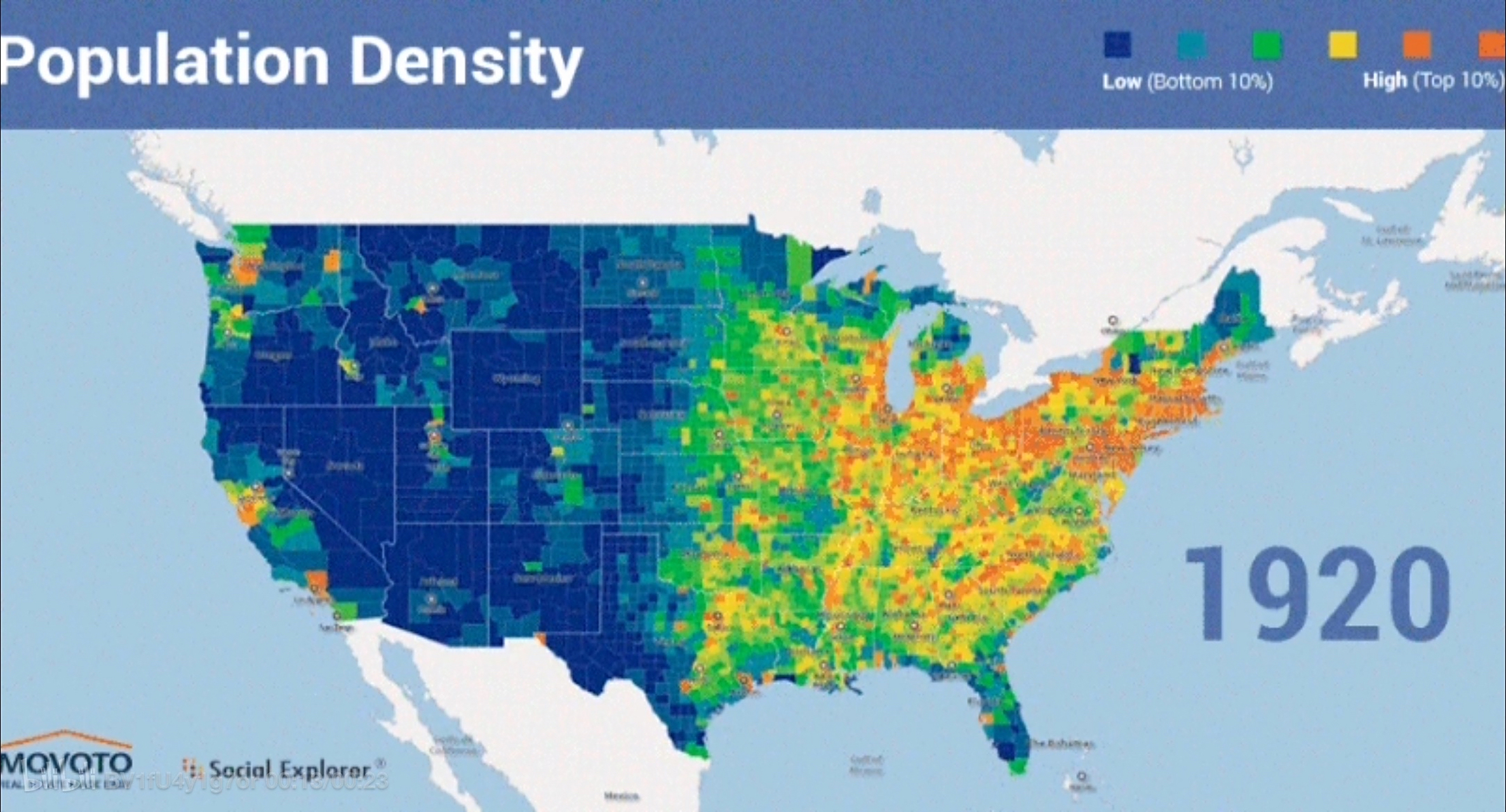 美国人口密度变化2