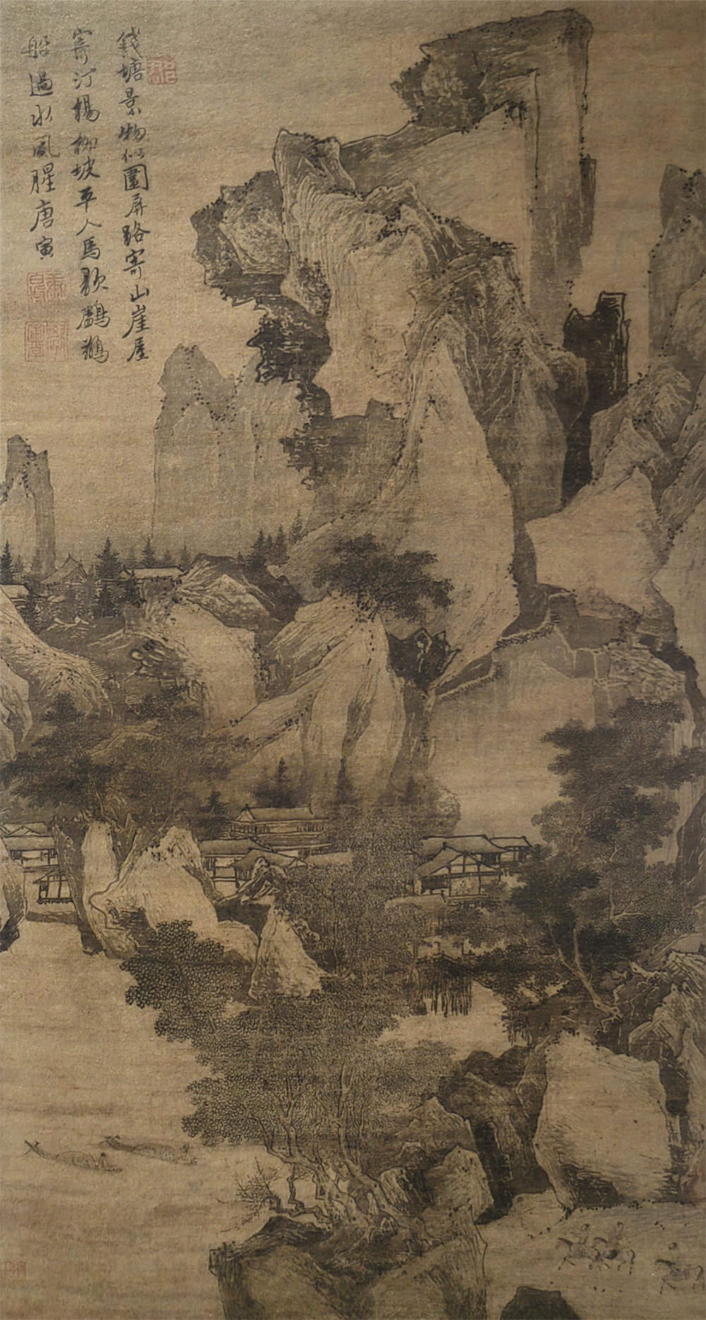 明 唐寅《钱塘景物图》 纵71.4厘米 横37.