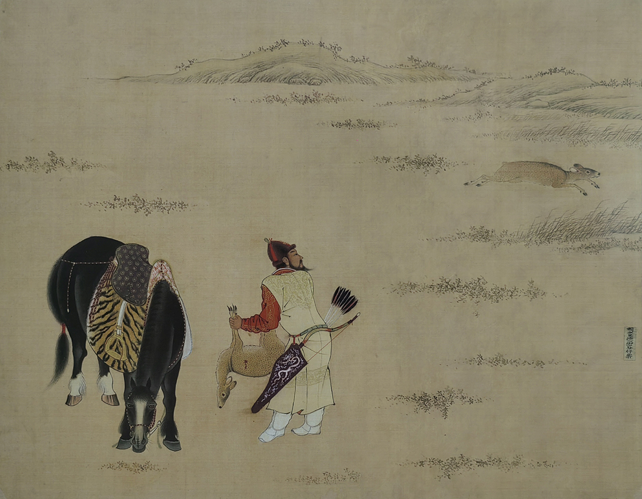 6厘米 故宫博物院藏  《明宣宗射猎图》描绘的是朱瞻基田猎的场景.