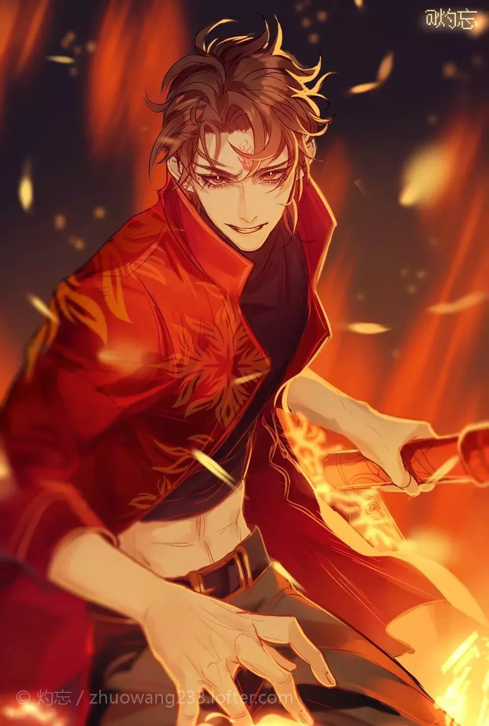 烈火浇愁# 灼忘太太画的烈火浇愁同人图好绝!绝美啊(你们喜欢0.