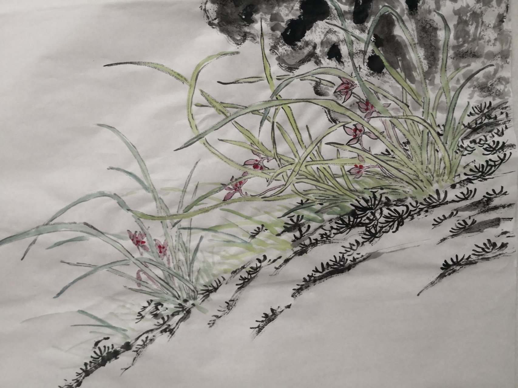 #艺术# 老白画画 《鸟鸣山更幽》,四尺整纸.以图中鸟百度查询,可知其