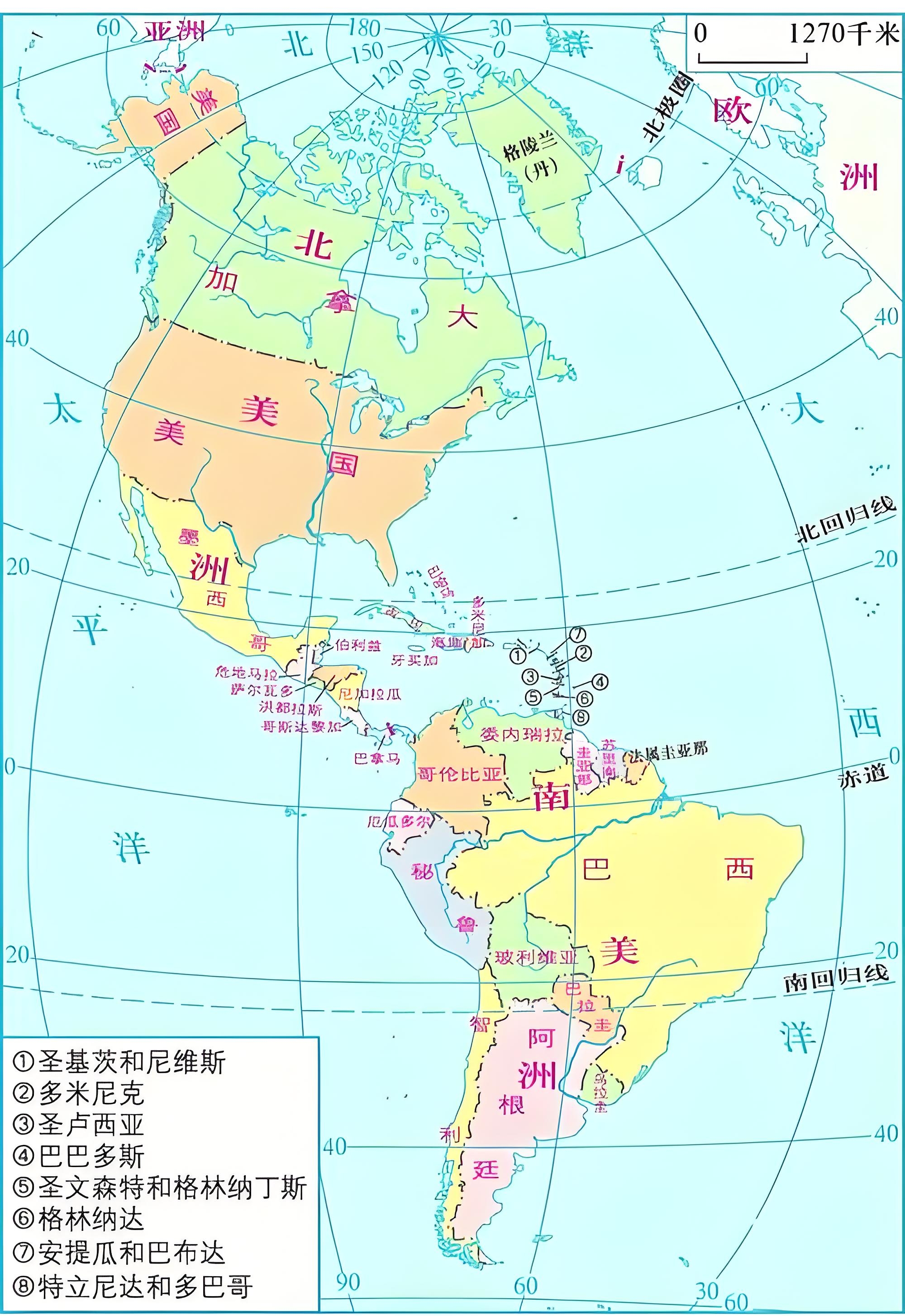 北美洲国家分布图美国海陆位置美国邻国地图加勒比海地图