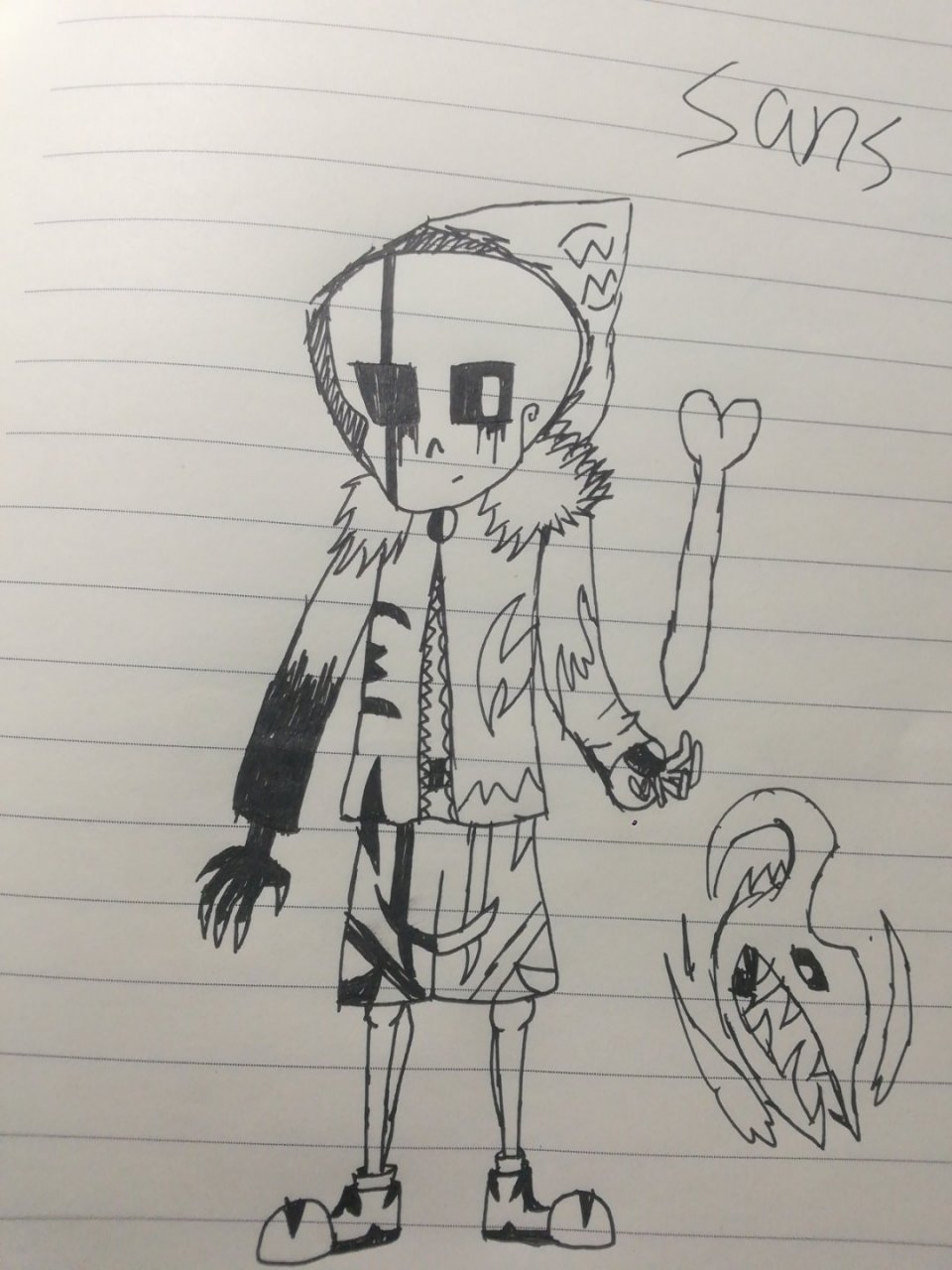 血眼是个画渣 这是我今天画出来的sans,艾特大佬给我提提建议,谢谢.