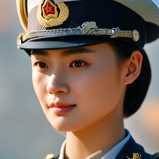 这位女士的军帽真是太酷了!