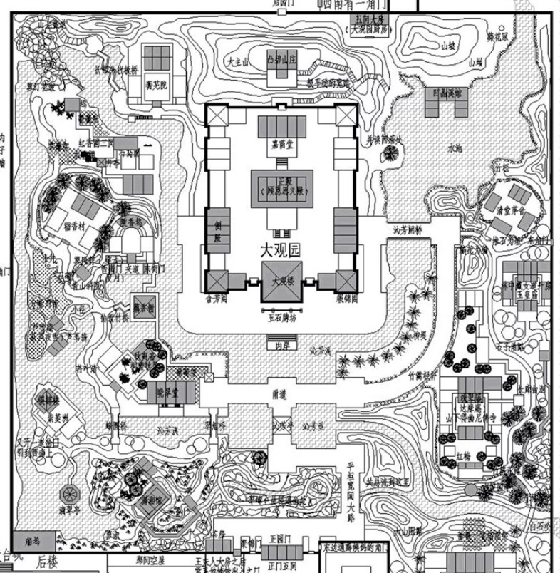 红楼梦大观园平面图图片