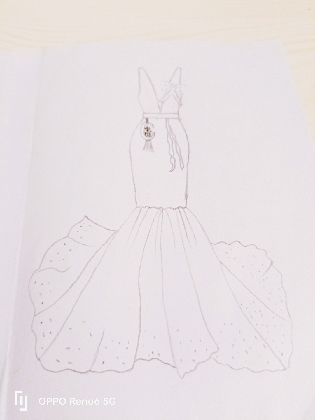 鱼尾裙简笔画步骤图