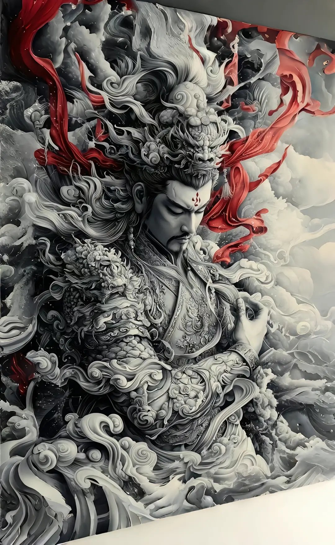 水墨间少侠仗剑豪情;金芒下神女悲悯众生