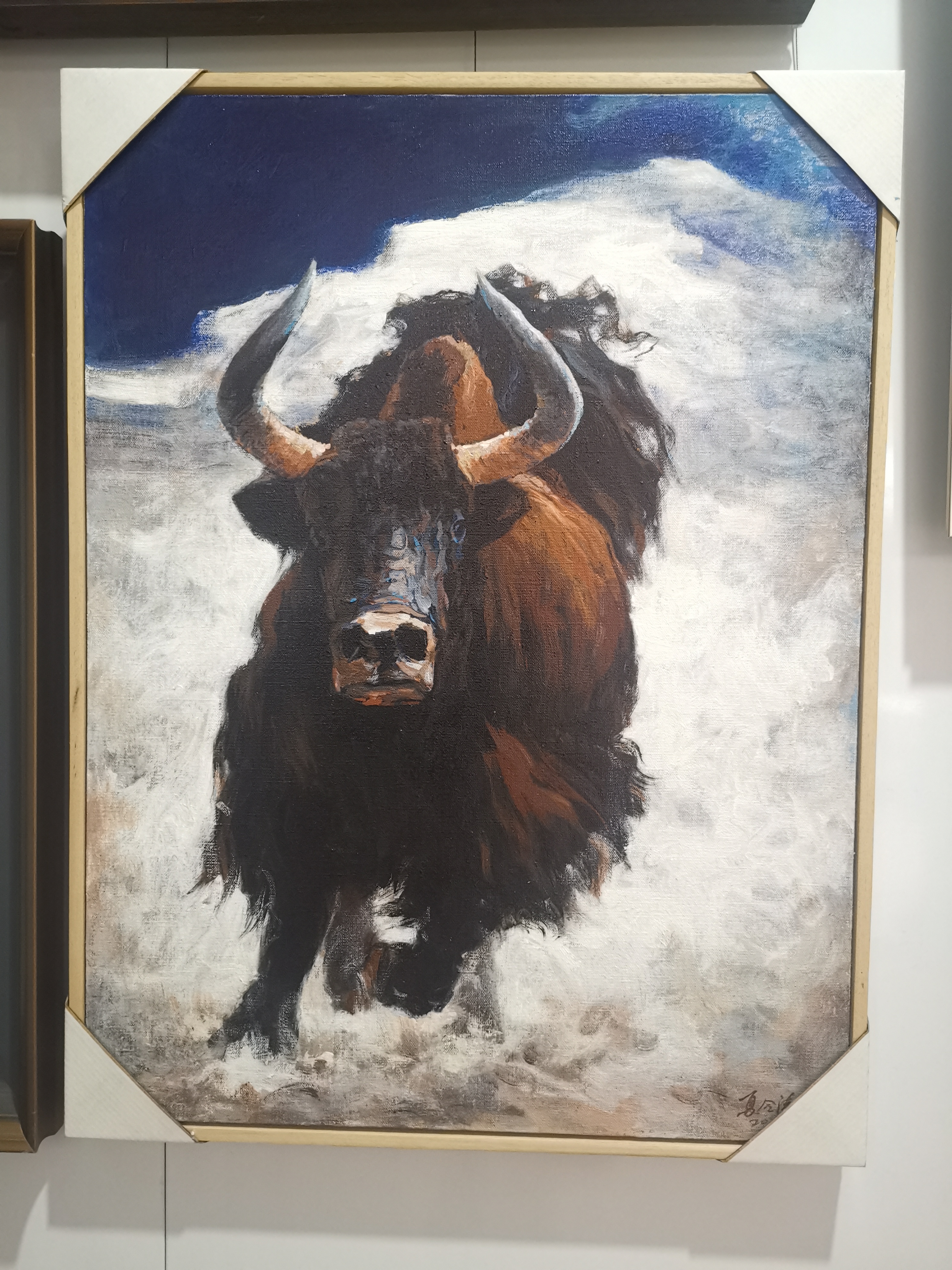 冬天的第一张照片#  🎨油画里的牛年大吉🐮!