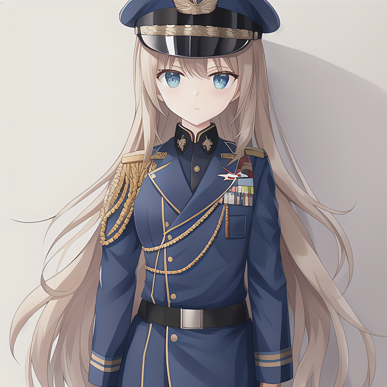 ai画出的二次元军装少女 第二期: (提示:ai不会画手)