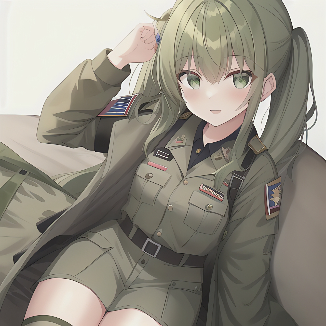 ai画出的二次元军装少女 第二期: (提示:ai不会画手)