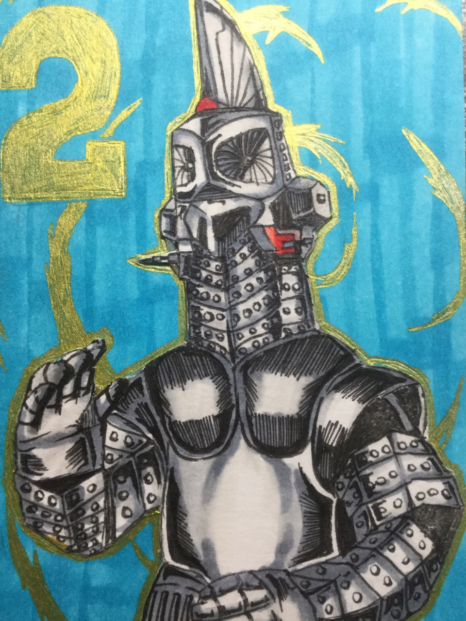 每天画一张画# 画了一个泽塔奥特曼的2号机乌英达姆[滑稽][滑稽]