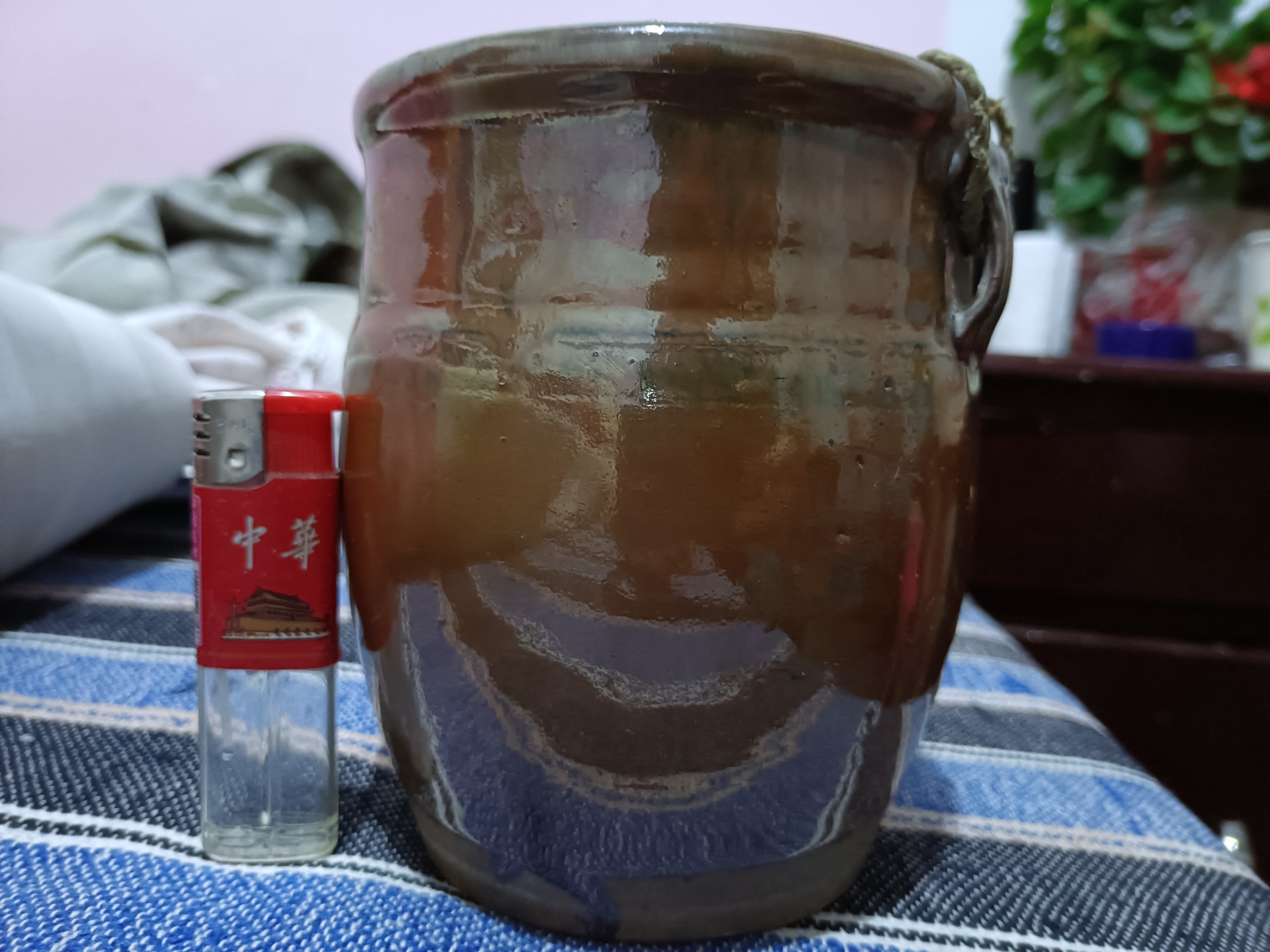 物件】 陕西省蒲城县尧山镇延兴村姜家凹村的祖母 曾用过的袖珍油罐子