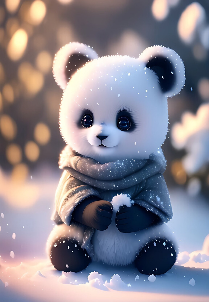 熊猫也是我最爱的哈基咪,它胖乎乎的,毛茸茸的,眼睛圆圆的,看起来呆