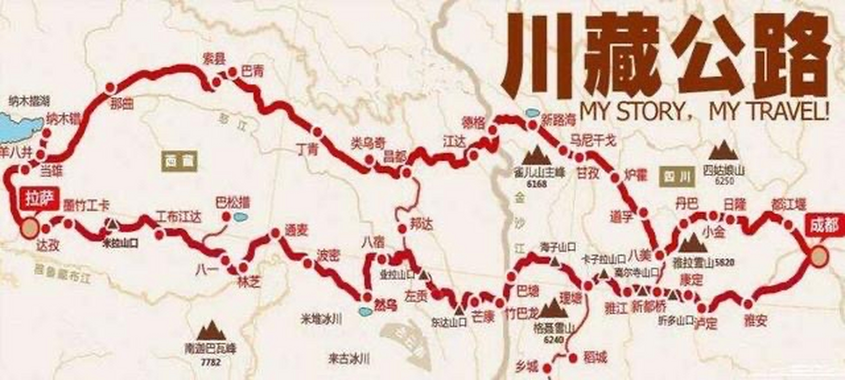 川藏公路路线图图片