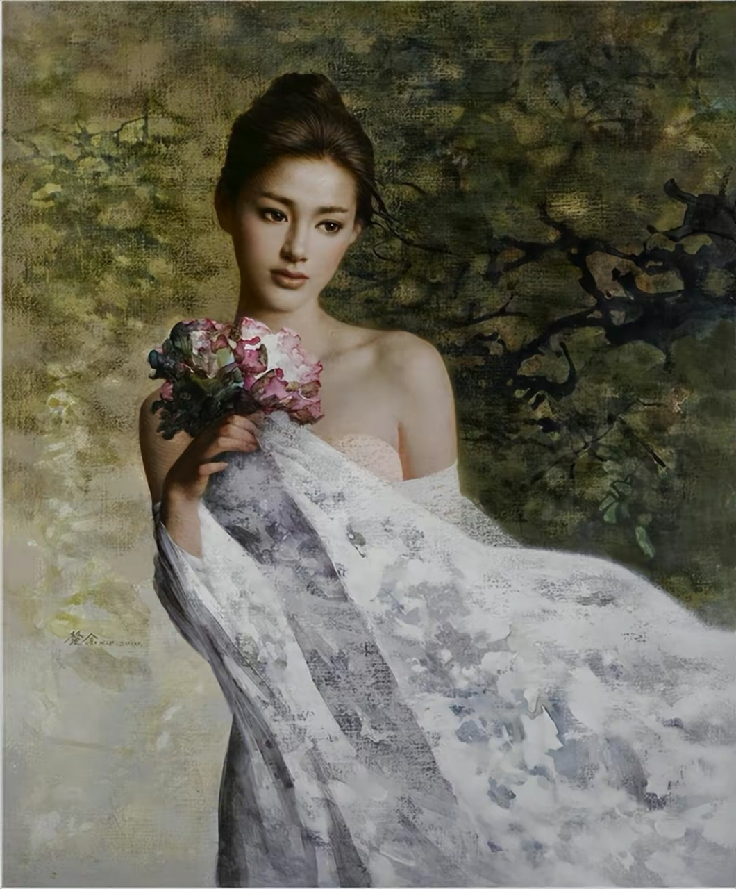 因一副油画"抱陶女"——《陶》而出名.