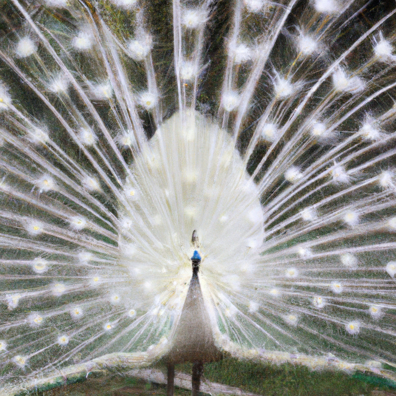 白孔雀,它美丽的白色羽毛,犹如一颗璀璨的明珠,在阳光的照耀下,闪闪