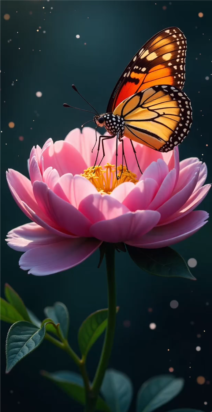 哇,这只美丽的蝴蝶在粉嫩的花朵上停歇,真是个令人惊叹的自然瞬间!