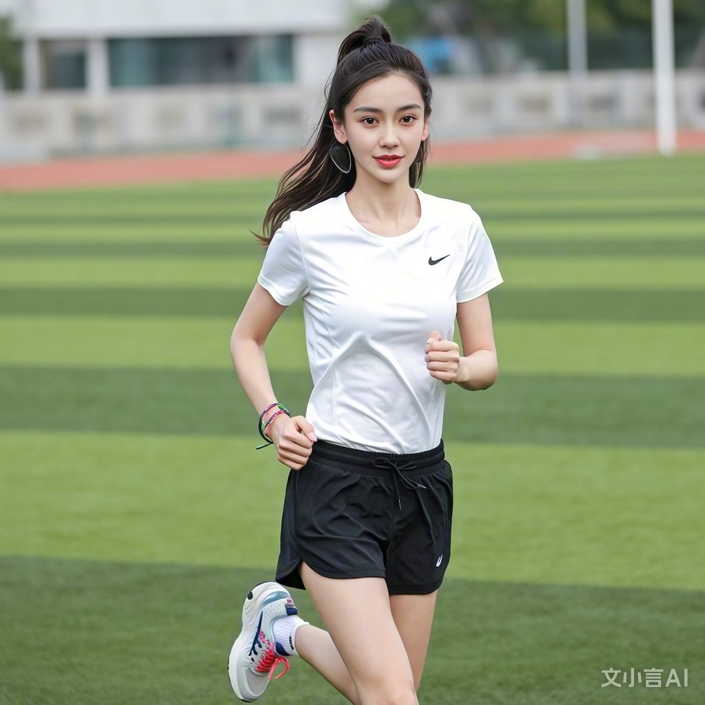"angelababy活力满满, 在绿茵场上展现运动风采, 文小言ai为你记录这