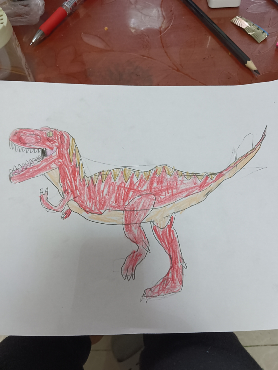 霸王龙简笔画,这是我用了高强的努力才画出的