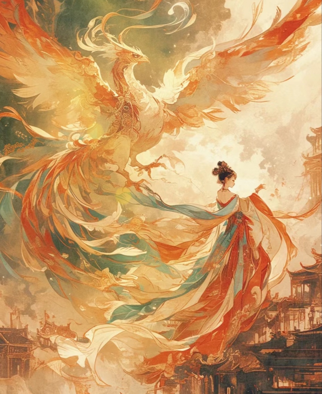 山海经拟人第一篇/凤凰-龙-青鸟-九尾狐-青鸾 (作者在认证后使用)