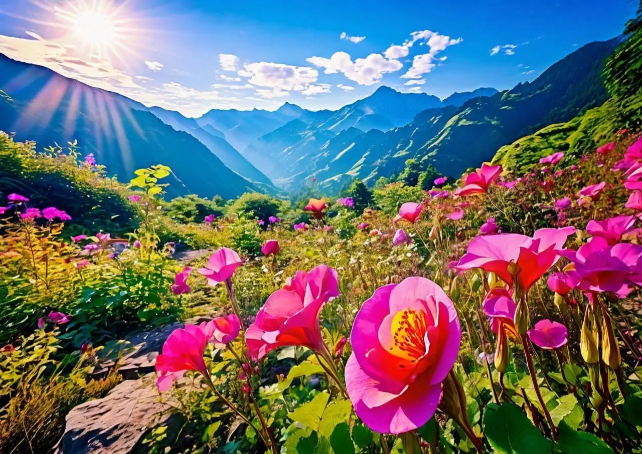 每一朵绽放都是自然的诗,我在花丛深处,感受着生命的热烈与温柔,心中