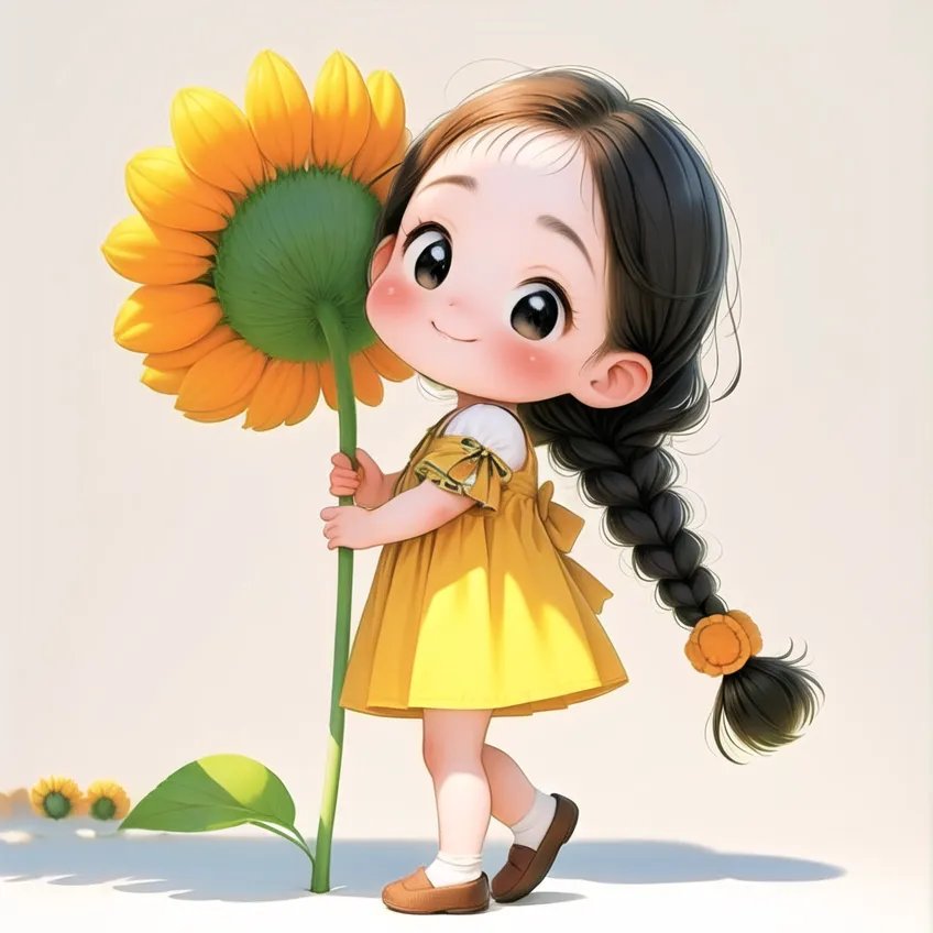 向日葵女孩头像阳光微信头像温暖阳光向日葵小女孩图片向日葵女孩卡通