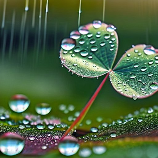 四叶草上的水滴,是夏天的诗篇.