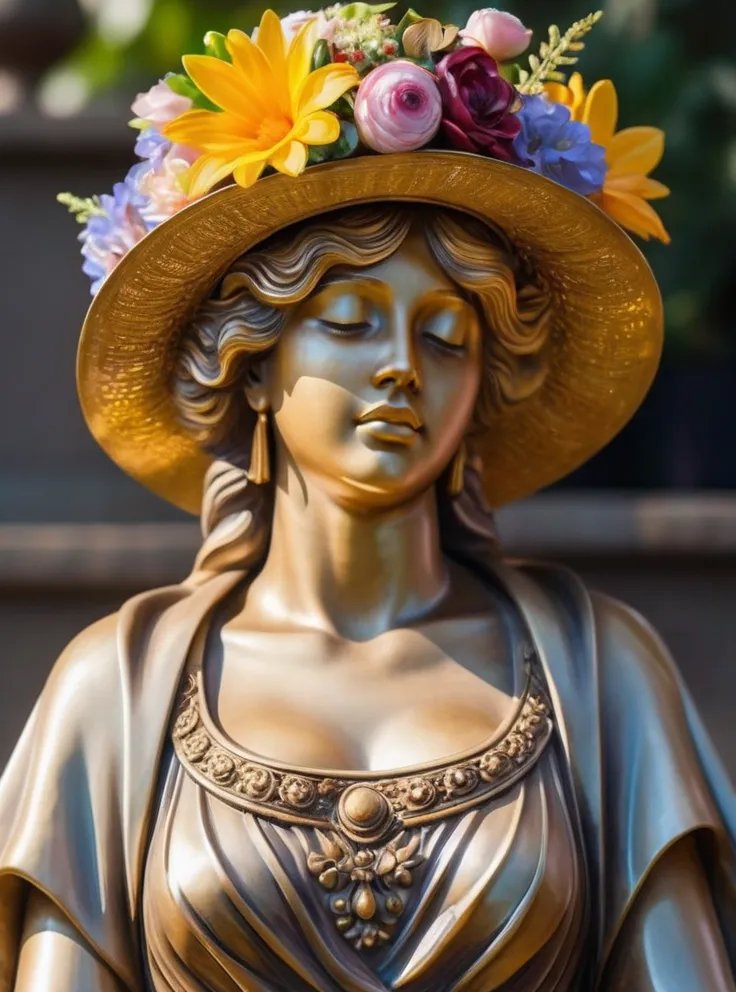 偶遇这绿发花环雕像,心旷神怡!